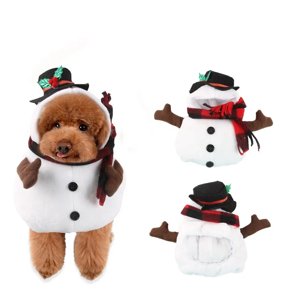 Dog Snowman Turns Into Cat Coats Pet Dog Clothes Winter Funny Pet Christmas Clothes Apparels