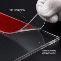 FD-9200 3mm Breite Transparenter Acryl-Klebestreifen 2,3-3,8mm Doppelseitiges Klebeband für Kartenfächer & Displayboxen Rückstandsfrei