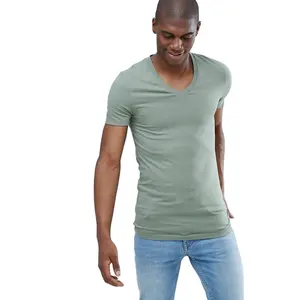 Slim fit egyptian cotton t shirt wholesale premium quality v neck t shirts men