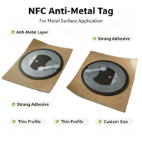 Étiquette NFC 213 anti-métal pour téléphone et équipement, pour contrôle d'accès aux appareils métalliques et applications sans contact sur smartphone