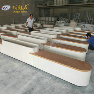 Nouvelle Banc de Jardin Modulaire Personnalisé en Terrazzo Magic Stone avec Plateau en Bois Résistant à la Corrosion pour Patio Extérieur - Product Image 2