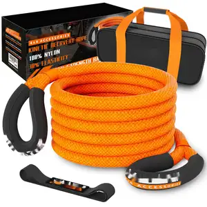 Kinetisch Hersteltouw, 48000 Lbs (1in X 20ft Oranje) Extreme 30% Elasticiteit Energieband Voor 4X4 Offroad-Voertuigen