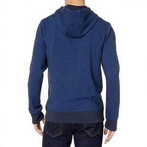 Men's Burgundy Hooded Sweatshirt Regular Fit Solid Color Pocket Design Casual Autumn Wear Knitted French Terry Material - Product Image 5
