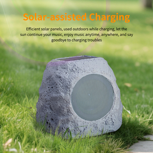 ST05 Set di 2 altoparlanti Rock a colori commutabili a denti blu resistenti alle intemperie ricarica solare assistita per lo <span class=keywords><strong>spazio</strong></span> abitativo del Patio del cortile - Product Image 2