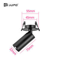 Spot encastré GUPO de haute qualité 3W 24V, panneau rond à angle réglable, lampe encastrée pour éclairage de vitrine commerciale