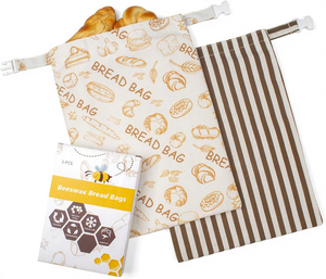 Sacs à pain personnalisés avec logo pour boulangers amateurs, grands sacs réutilisables en coton et cire d'abeille pour la conservation du levain fait maison - Product Image 1
