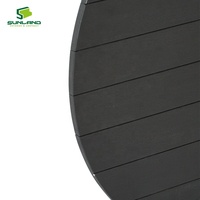 Table Ronde de 70 cm de Diamètre, Plateau Exquis Non en Bois, Couleur Noire, pour Restaurant Extérieur, Hôtel, Café, Mobilier Commercial