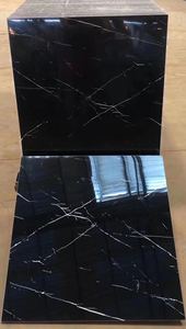 Piastrelle per pavimenti in marmo oro nero lucido 60x60 piastrelle per interni in gres porcellanato satinato Color nero satinato - Product Image 2