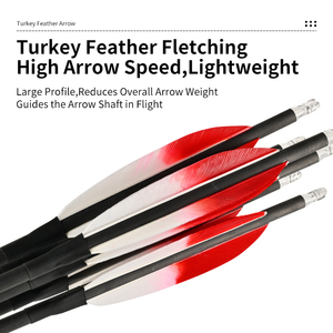 <span class=keywords><strong>6</strong></span> Pacchi di Frecce in Puro Carbonio con Piume di Tacchino da 4 Pollici, Drittezza .003, Spine 250-600 per Tiro con Arco Ricurvo e Compound, Tiro al Bersaglio - Product Image 5