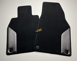 Tapis de sol de luxe noirs DOS avec côtés en fibre de carbone pour <span class=keywords><strong>Porsche</strong></span> 911 GT3, tapis de sol personnalisables avec emblème GT3 - Product Image 5