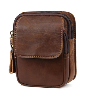 Genuine Leather Waist <b>Bag</b> For Men Small Durable Storage <b>Bag</b> Outdoor <b>Work</b> Use - Product Image 3