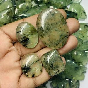Piedra Preciosa de Prehnita Natural Suelta para Joyería, Color Verde Oscuro, Tamaños 9mm 14mm 20mm, Alturas 3mm 6mm 8mm, para Collares - Product Image 3