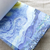 Poisson de rêve Monet Van Gogh Série de peintures célèbres Style rétro Papier planificateur non adhésif Message mémo auto-adhésif