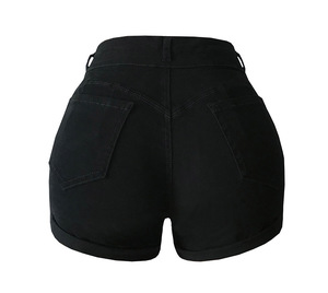 Calvera Black <strong>White</strong> Skinny Curly <strong>Jean</strong> <strong>Shorts</strong> High Waist Summer Pockets Button up Female Bodycon Sexy Denim <strong>Shorts</strong> - Product Image 4