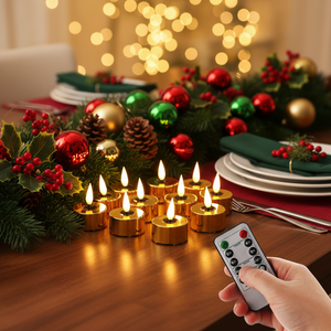 <span class=keywords><strong>Velas</strong></span> LED Doradas Ecológicas de Plástico Hechas a Mano por Mermei, Funcionan con Pilas - Product Image 1