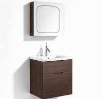 Meuble-lavabo mural moderne en acier inoxydable laqué, miroir inclus, résistant à l'eau, écologique, pour usage hôtelier