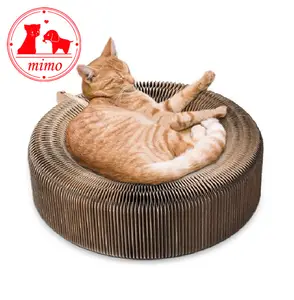 Corrugated Accordion Style Foldable Deformation Grinding Pet Cat Scratch Board Folding Scratching Cat Bed Pet Toy Claw Care