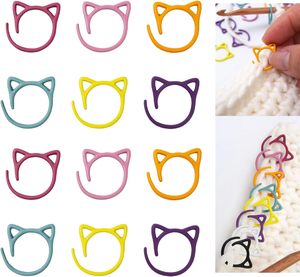 Marqueurs de point de tricot en forme de chat en métal, anneaux de marqueurs de couture verrouillables pour le projet de tissage de tricot au <span class=keywords><strong>crochet</strong></span> - Product Image 5