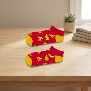 Calcetines de Algodón Tejido para Adultos, Unisex, Muy Coloridos, con Diseño Estampado de Plátanos Tropicales - Product Image 3