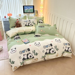Nuovo Set di Quattro Pezzi in Cotone con Stampa Floreale Cartoon; <span class=keywords><strong>Biancheria</strong></span> da <span class=keywords><strong>Letto</strong></span> con Lenzuolo con Angoli, Lenzuolo Puro Cotone e Copripiumino. - Product Image 6