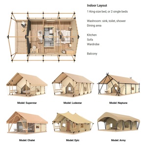 Tente de safari d'hiver Neptune - Suite de glamping de luxe personnalisée avec salle de bain, maison de <span class=keywords><strong>camping</strong></span> en PVC pour l'extérieur - Product Image 5