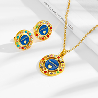 Collier et ensemble de bijoux en acier inoxydable plaqué or 18 carats avec pendentif cœur style fantaisie pour maman, cadeau de fête des mères pour femme