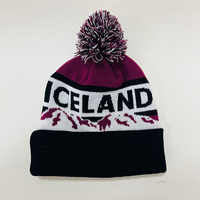 Chapeau Bobble Personnalisé 100% Acrylique pour Club Sportif, Équipe de Football, Motif Jacquard, Broderie, Logo, Patch, Bonnet avec Pompon
