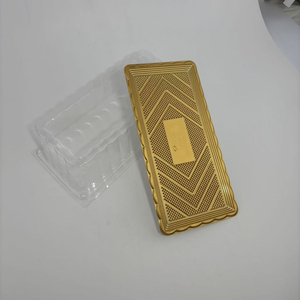 Scatola per Alimenti in PET Riciclato con Logo Personalizzato, Contenitore Rettangolare Grande Dorato Trasparente per Confezionamento di Torte, Uvetta, Toast e Prodotti da Forno - Product Image 3