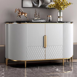 Credenza per <span class=keywords><strong>Sala</strong></span> <span class=keywords><strong>da</strong></span> <span class=keywords><strong>Pranzo</strong></span> di Tendenza, Tavolo Console Moderno con Piano in Marmo, Mobile Decorativo di Lusso per Soggiorno - Product Image 3