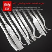 Jeu de couteaux à lime diamantée 150 mailles industrielles assorties d'outils de bricolage de forme spéciale coude plat Triangle petit revers moule en plastique Jade