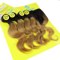 Haar verpackungs bündel mit Verschluss Echthaar verlängerung für Zöpfe Peruanische Farbe Knochen gerade Blond Ombre Rotbraun