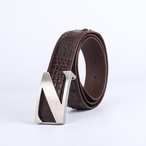 Ceinture formelle en cuir de vachette avec boucle en acier en forme de D pour hommes d'âge moyen et jeunes hommes, vente en gros - Product Image 4