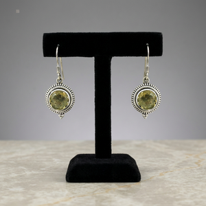 Boucles d'oreilles créoles en citrine facettée, en argent sterling 925, faites à la main, bijoux ethniques pour femmes, cadeau de fiançailles, vente en gros - Product Image 3