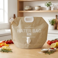 Conteneur d'eau pliable de 1L et 5L en PA/NY transparent, imprimé en héliogravure, résistant à l'humidité, avec bec verseur pour usage extérieur