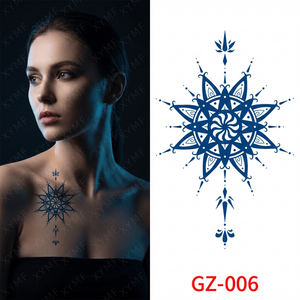 100% Herb-Based Plant Safe Last 2 Weeks Blue Genipa Hand Arm Shoulder Leg Juice Ink Semi Permanent <strong>Jagua</strong> <strong>Henna</strong> Tattoo - Product Image 2