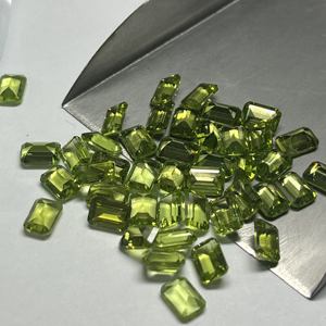 Pierre de péridot naturelle de qualité A, taille émeraude 5x7 mm, pour la fabrication de bijoux - Product Image 4