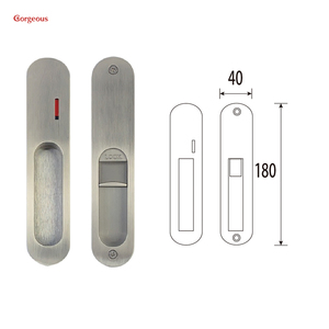 Indicateur de salle de bains, cavité de poche de confidentialité invisible, crochet de loquet double face, poignée de traction de chambre à coucher, <span class=keywords><strong>serrure</strong></span> de porte coulissante en bois - Product Image 4