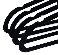 Cintre en velours noir bon marché direct d'usine conception de flocage antidérapante pour vêtements garde-robe hôtels boutiques garages - Product Image 5
