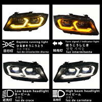 Ensemble de phares à tête de cuillère Golden Eye modifiés spécialement pour BMW Série 3 E90 2005-2012, 4 sorties de faisceau bas et 4 sorties de faisceau haut