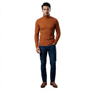 Pull à col roulé pour homme avec chemise à base élastique et tricots à manches longues - Product Image 1