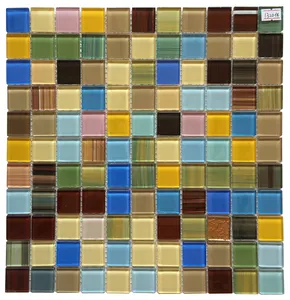 Мозаичная плитка смешанных цветов-мозаичная плитка из стекла
