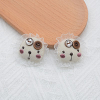 Appliques animales en lin rembourrées faites à la main en gros, patchs en tissu en dentelle ours et lapin pour pinces à cheveux, vêtements, sacs, décoration artisanale DIY