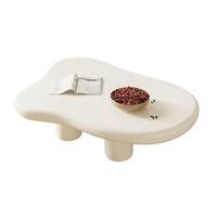 Table basse nuage nordique moderne minimaliste avec plateau en marbre de forme irrégulière, luxe léger pour petit appartement et salon