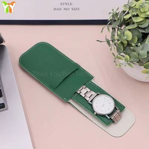 Quick Ship Travel Single PU Leather Durable Embossed Watch Case 4 Colors Groom & Business Promotional <b>Gift</b> 1 Watch - Product Image 2