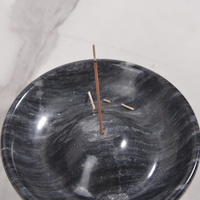 Vente en gros de bâtonnets d'encens en marbre naturel noir rond, porte-encens créatif pour la méditation, brûleur d'encens parfait pour le bureau