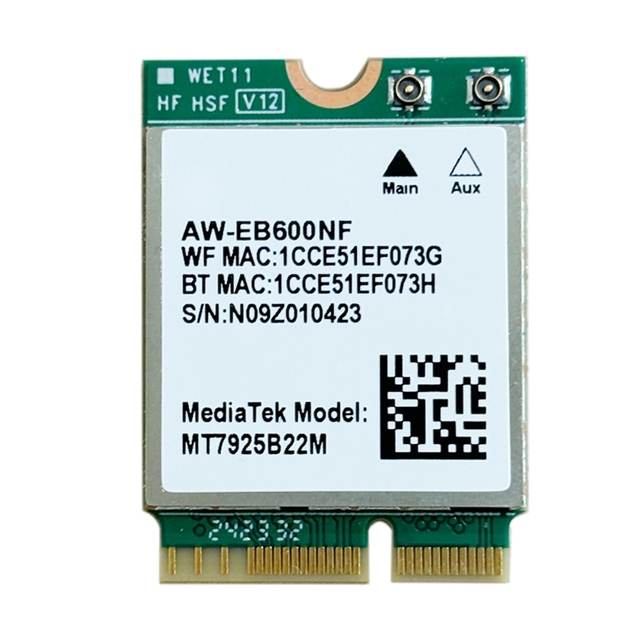 M.2 Wireless Lan Card 5400Mbps Wi-Fi 7 MT7925 Key E 2.4G 5G 6G BT5.3 Network Card Wifi Adapter Dongle for Win 10/11 Laptop