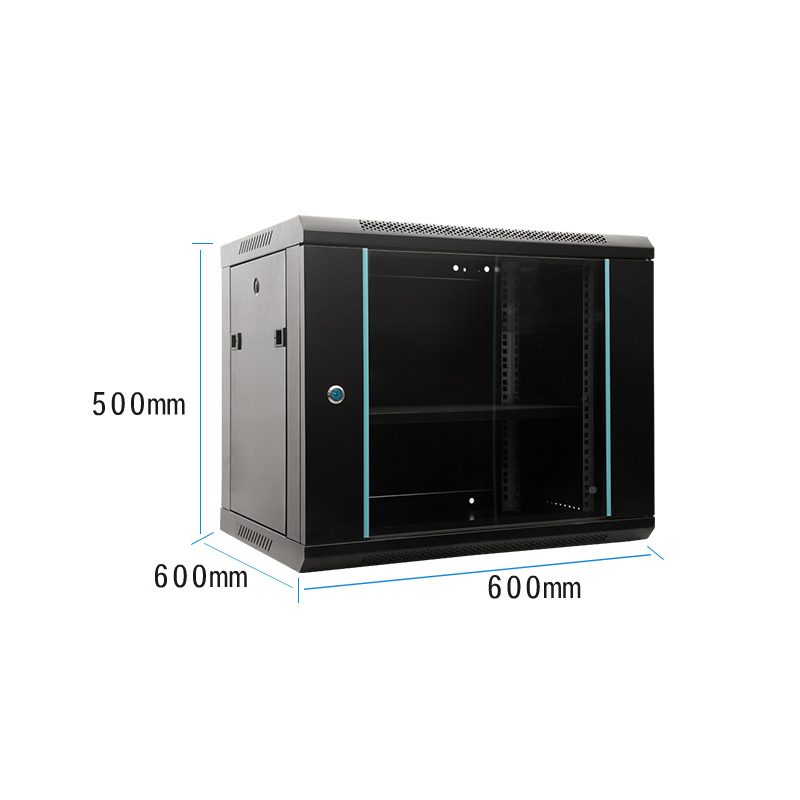 9U сетевой шкаф, блокировка стеклянной двери, настенный серверный шкаф