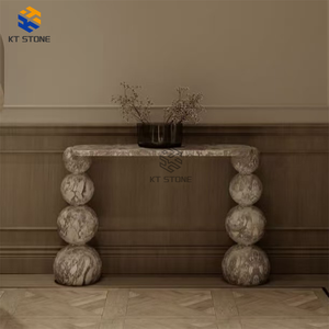 โต๊ะคอนโซลหินอ่อนธรรมชาติพรีเมียม KT STONE รับสั่งซื้อจำนวนมาก รับผลิตตามแบบมืออาชีพ หินอ่อนหลากหลายพื้นผิว - Product Image 5