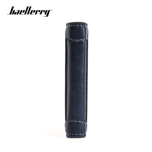 Portefeuille fin à double pli Baellerry pour homme, porte-cartes en cuir, anti-démagnétisation, couleur unie avec gaufrage de lettres - Product Image 3
