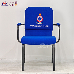 סיטונאי ערמה כיסאות עבור כנסיות מתכת זול אודיטוריום מתכת אדום מודרני כיסא הכנסייה - Product Image 6